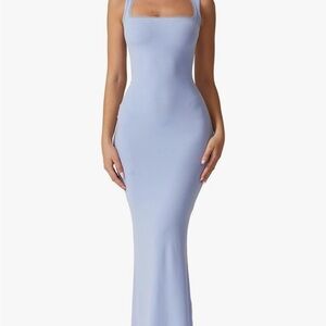 Qinsen Blue Maxi Dress